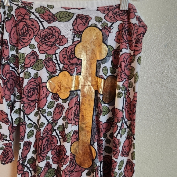 Wildfox The Princess Bride One Sleeveless Rose Gold Cross Boho Top - Picture 7 of 10